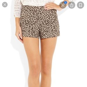 J Crew Linen Cheetah Shorts